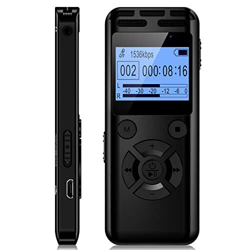 64GB Digital Voice Recorder, Wevoor Voice Activated Recorder with 560mAh Large Capacity Battrey, Professional Recording Device with Playback, Password, Timed recording, Repeat, Variable Speed